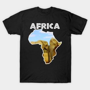 African Wildlife Continent Blue Sky Elephants T-Shirt